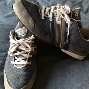 Y-3 Grey and Blue felt Sneakers